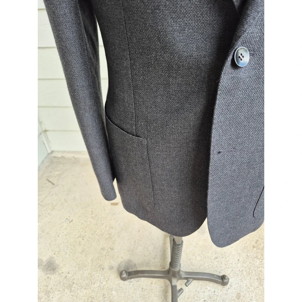 Suitsupply E. Thomas Havana Pleated HL int Wool Sport Coat Grey Slim Cut 42R 44R